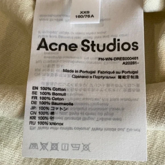 Acne Studios Logo T-Shirt Dress vanilla yellow - Picture 7 of 7